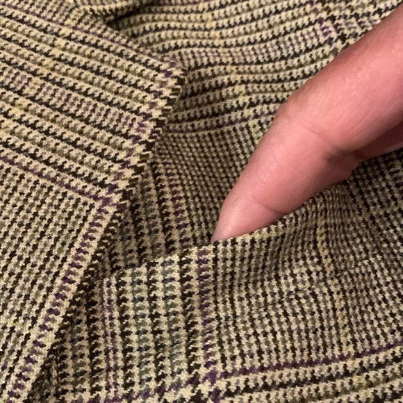 AK Wool Blend Plaid Blazer/Buttoned Back Belt/Multipurpose Pockets. Size 10 - Picture 12 of 13